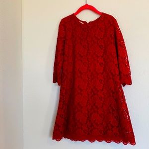 Red lace dress for girls